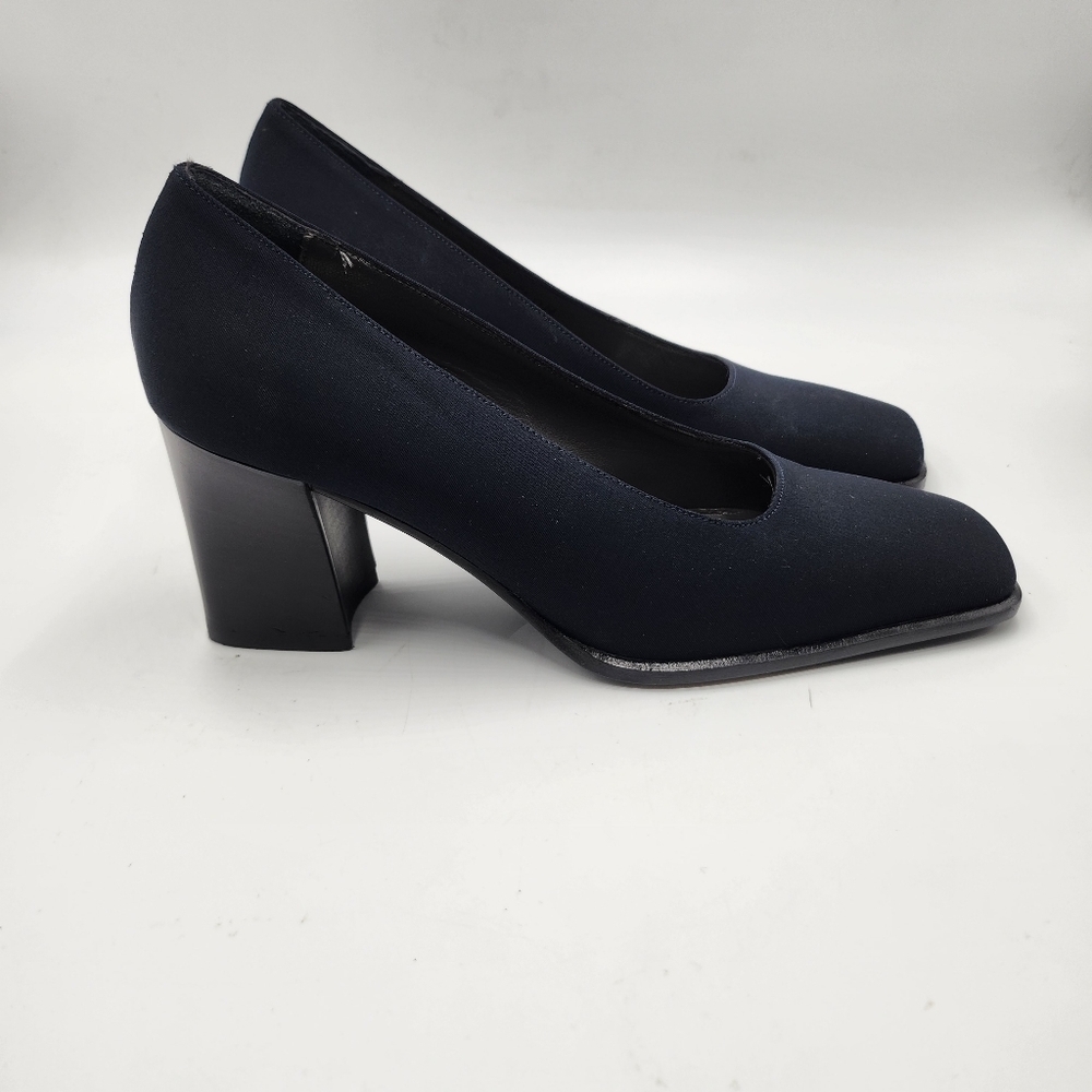 NWOB Bally Frelon women's black square to block heel pumps Sz 8